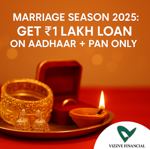 Get ₹1 Lakh Wedding Loan on Aadhaar + PAN | Vizzve Financial